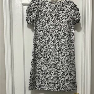 Floral Black and White Dress